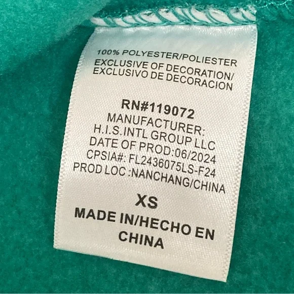 Disney Stitch Kids Toldder Jacket Green/White Sz XS - Picture 13 of 14